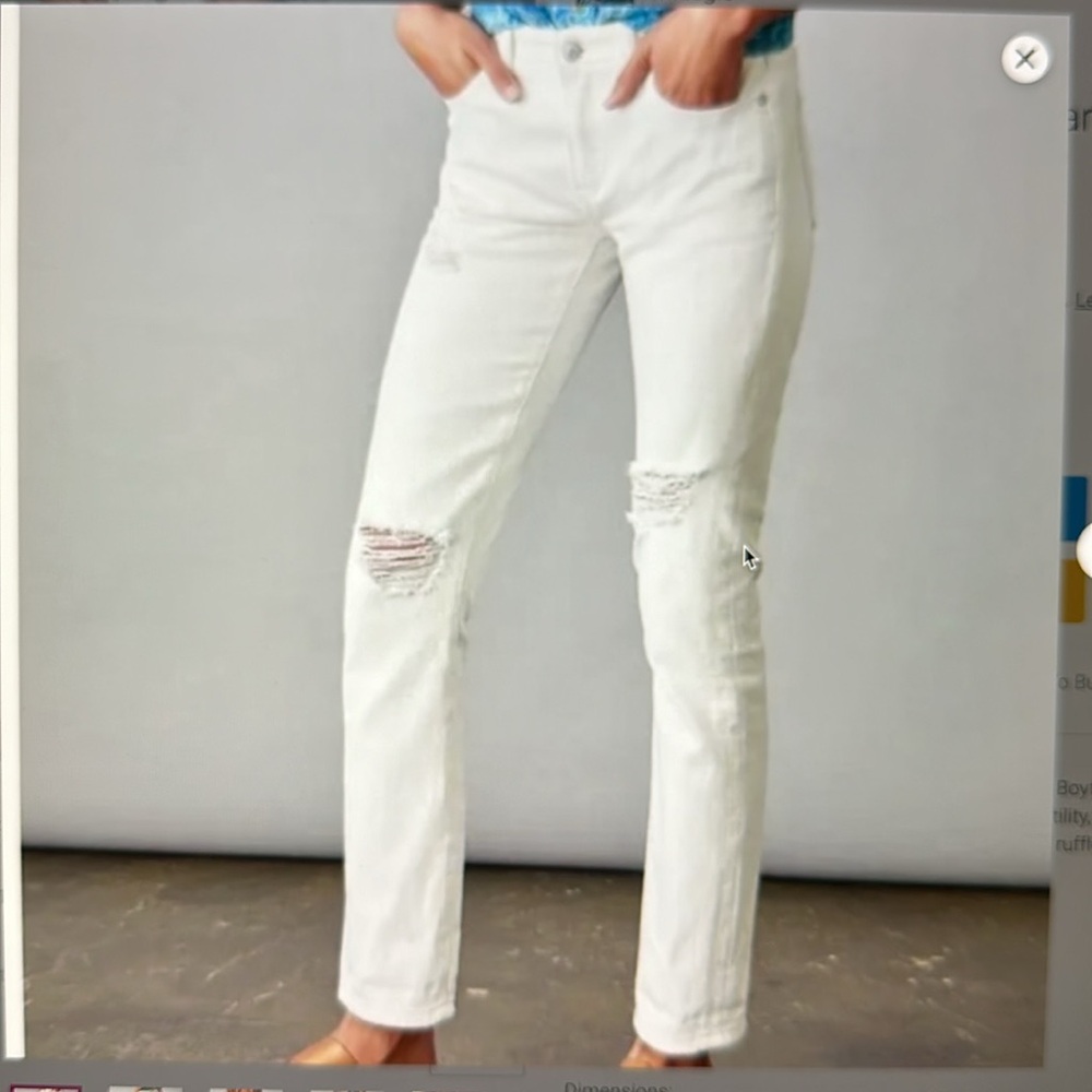 Pilcro The Slim Boyfriend Jeans White Size 28